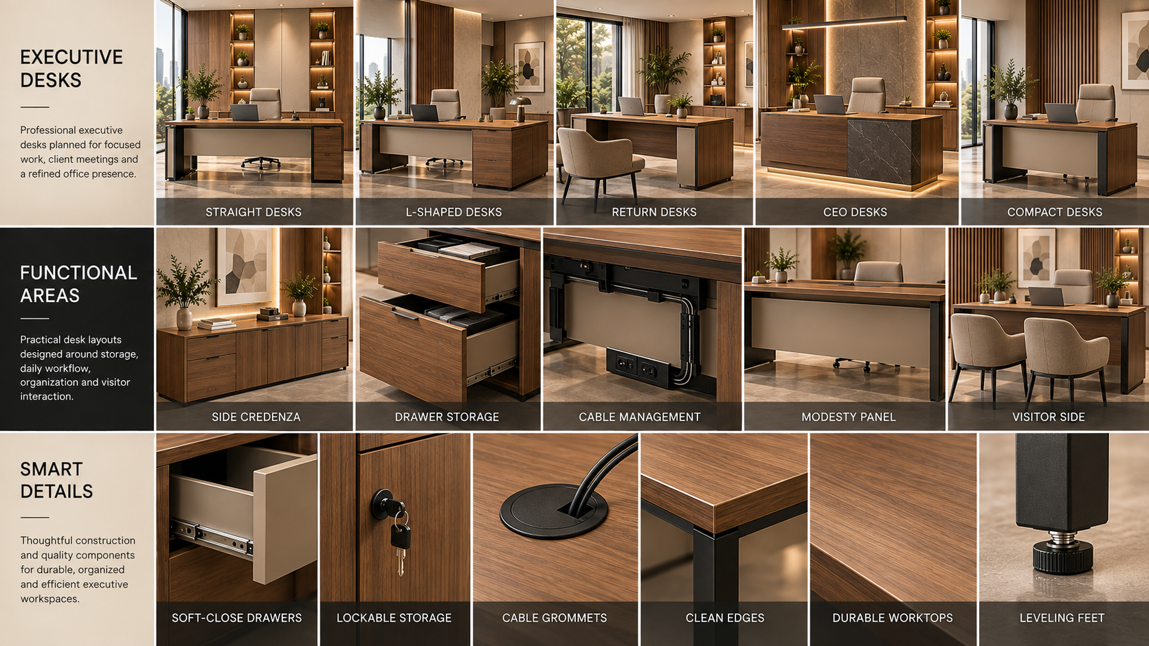 Executive Desks Features Storage Materials Pakistan