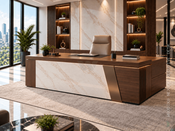 Nexus Executive Desk Dark Walnut Angled View Islamabad Pakistan Nexus Executive Desk Dark Walnut Angled View Islamabad Pakistan