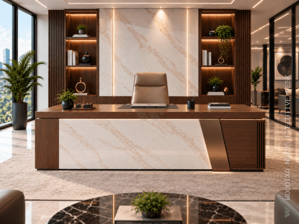 Nexus Executive Desk Dark Walnut Front View Islamabad Pakistan Nexus Executive Desk Dark Walnut Front View Islamabad Pakistan