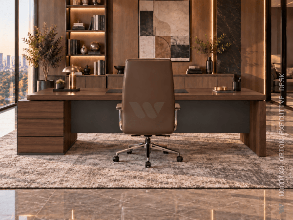 Orion Executive Desk Dark Walnut View Islamabad Pakistan