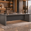 Orion Executive Desk Metallic Grey Angled View Islamabad Pakistan