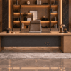Orion Executive Desk Natural Oat Front View Islamabad Pakistan