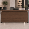 Orion Reception Desk Dark Walnut Front View Orion Reception Desk Dark Walnut Front View