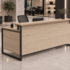 Orion Reception Desk Natural Oat Angled View Orion Reception Desk Natural Oat Angled View
