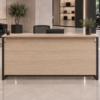 Orion Reception Desk Natural Oat Front View Orion Reception Desk Natural Oat Front View