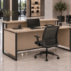 Orion Reception Desk Natural Oat Rear View Orion Reception Desk Natural Oat Rear View