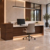 Prima Reception Desk Dark Walnut Rear View Prima Reception Desk Dark Walnut Rear View