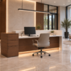 Prima Reception Desk Natural Oat Rear View Prima Reception Desk Natural Oat Rear View