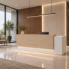 Prima Reception Desk Pure White Angled View Prima Reception Desk Pure White Angled View