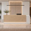 Prima Reception Desk Pure White Front View Prima Reception Desk Pure White Front View