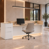 Prima Reception Desk Pure White Rear View Prima Reception Desk Pure White Rear View