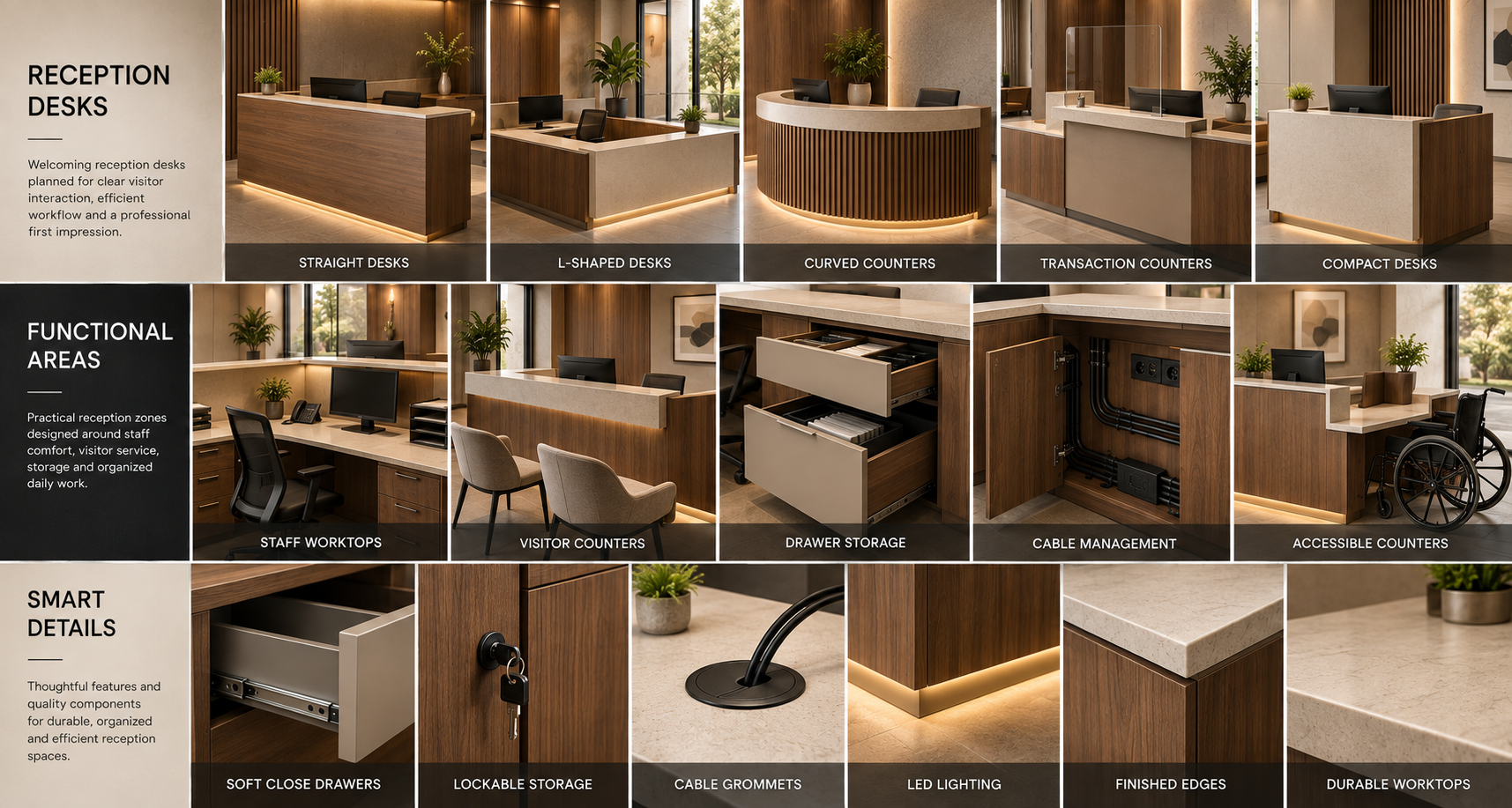 Reception Desk Types Storage Features Pakistan