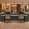 Vectra Reception Desk Dark Charcoal Rear View Vectra Reception Desk Dark Charcoal Rear View